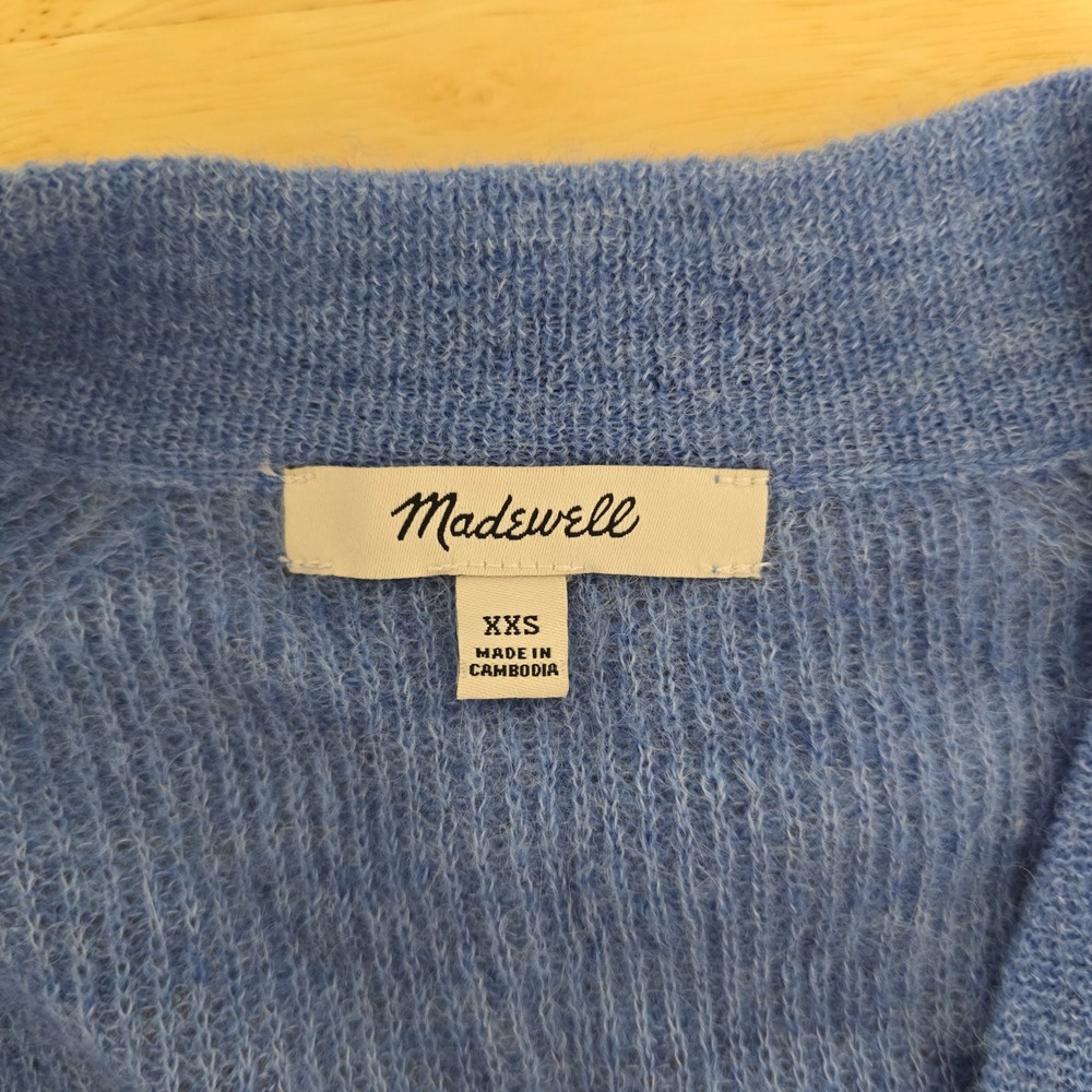Madewell Periwinkle Blue V Neck‎ Alpaca Blend Knit Sweater Women's Size XXS - Picture 3 of 8